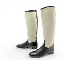 Hermès HERMES BARDIGIANO JUMPING RIDING BOOTS 37 CANVAS LEATHER BOOTS Other