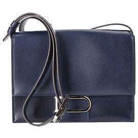 Bolsa Delvaux Léonce PM Opera em couro azul marinho Azul Azul marinho