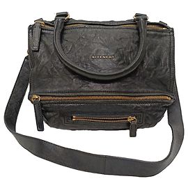 Petit sac Pandora Givenchy en cuir vieilli noir Noir