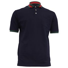 Polo Gucci Web in cotone blu navy Blu Blu navy