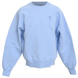 Ami De Cœur Sweatshirt aus blauer Baumwolle Ami Paris Blau