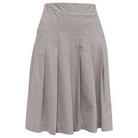 Falda midi plisada de cuadros Theory en algodón gris Gris
