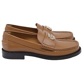 Mocassins Gucci Marmont avec logo en cuir ocre Marron Rouge