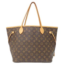 Bolso Louis Vuitton Monogram Neverfull MM Castaño Fucsia