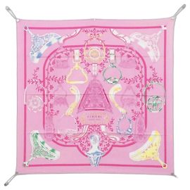 Hermès Hermes ETRIERS Carré Sciarpa di Seta 003502S Rosa