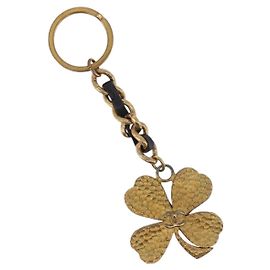 CHANEL COCO Chaveiro Charm em metal Ouro CC Auth bs34873 Dourado