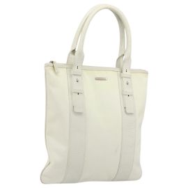Sac cabas Salvatore Ferragamo en nylon blanc argenté authentique bs34557 Argenté Blanc