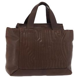 Bolsa PRADA de couro marrom dourado Auth bs34862 Marrom Dourado