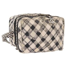 Borsa a Spalla CHANEL Tela Beige Silver CC Autentica 177319 Argento Beige