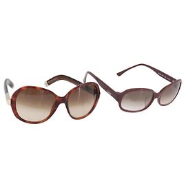 Chloé Chloe Sunglasses plastic 2 Set Brown Bordeaux Auth BA12498 Brown Dark red