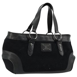 BURBERRY Blue Label Hand Bag Canvas Black Auth bs34542 Black