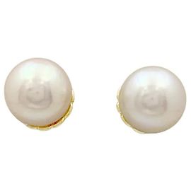 Autre Marque Boucles d'oreilles or jaune et perles.  Autre