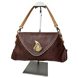 Bolsa de ombro com aba de lona paisley vintage Etro Borgonha Bordeaux