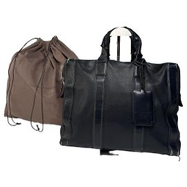 Grand sac cabas en cuir perforé Bottega Veneta Noir Noir