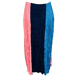Autre Marque Jupe Milo Crinkle Colorblock Partow Navy / Pink / Blue Sunset Multicolore