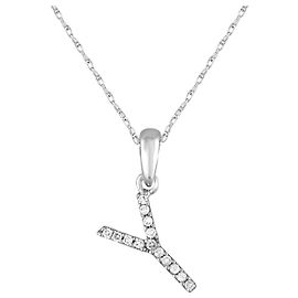 Autre Marque 14k Weißgold & Diamant Initialen-Halskette - Y Andere