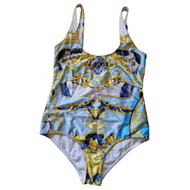Costume intero Hermès Bianco D'oro Blu chiaro