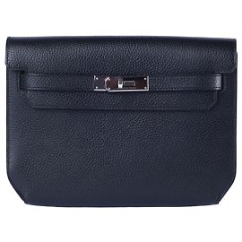 Hermès Kelly Dépêches 25 Noir Galop d’Hermès Palladium Hardware Noir Autre