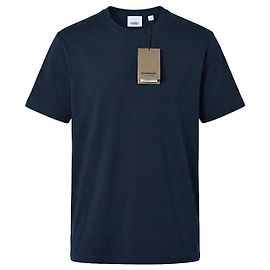 Burberry Embossed Logo Cotton T-Shirt - Navy Blue Dark blue