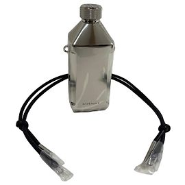 Givenchy 4G Steel Water Bottle with Leather Strap Silvery
