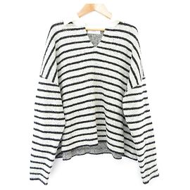 Autre Marque Pull en maille à rayures SLOBE IENA Noir Blanc