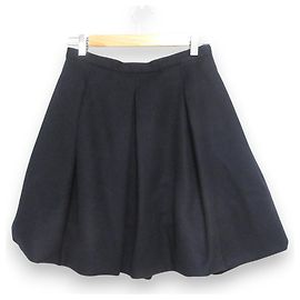 Miu Miu Box Pleats 100% Wool Skirt Blue Navy blue