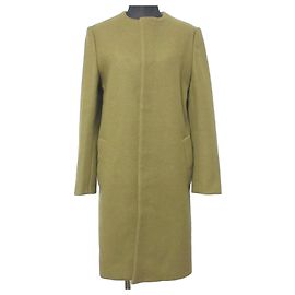 Autre Marque Drawer Wool Collarless Coat Green Khaki