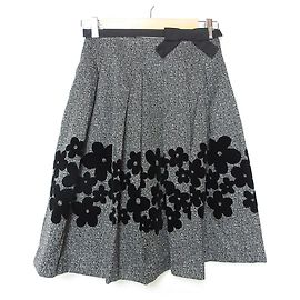 Autre Marque Jupe évasée M'S GRACY à imprimé Flower Flocky et ruban Noir