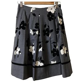 Autre Marque Saia comprimento de joelho M'S GRACY Hanagara Flocky Print Marrom