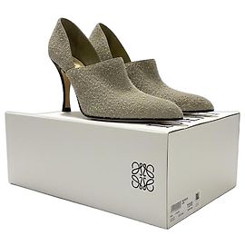 Loewe Pointed Toe Heeled Ankle Boots Beige