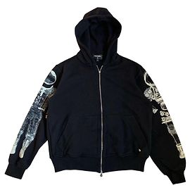 Chanel Astronaut Kapuzenpullover mit Reißverschluss Schwarz