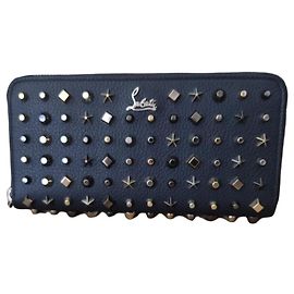Christian Louboutin Panettone Studded Leather Wallet Blue