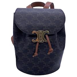 Céline Serene Triumph Canvas Drawstring Backpack Brown