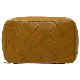 Bottega Veneta Brown Nappa Maxi Intrecciato Zippered Pouch Brown