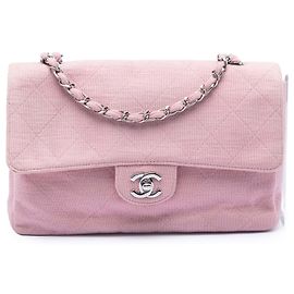Chanel Pink Medium Classic Jersey Single Flap Rosa