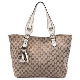 Gucci Beige Medium GG Canvas Icon Bit Tote Beige