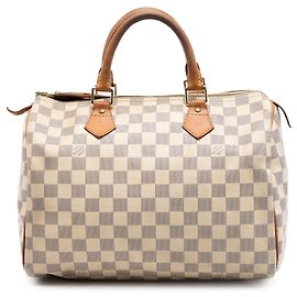 Louis Vuitton White Damier Azur Speedy 30 Blanc