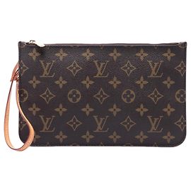 Pochette Louis Vuitton Brown Monogram Neverfull MM Castaño