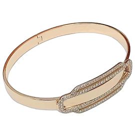 Pulseira Hermès Attelage Ouro Rosa e Diamantes Dourado