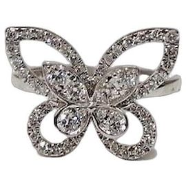 Anello Graff Phantom Butterfly in Platino e Diamanti Argento