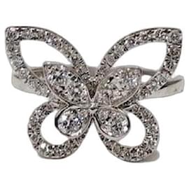 Graff Phantom Butterfly Platinum Diamond Ring Silvery