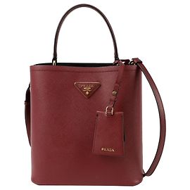 Prada Panier Medium Tote Shoulder Bag Red