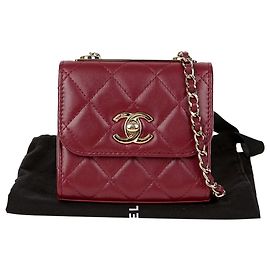 Chanel Bolsa transversal mini Cc tendência Vermelho