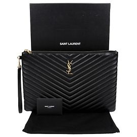 Saint Laurent Pochette Porte-Documents Monogram Noir