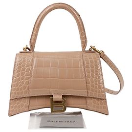 Balenciaga Bolsa de ombro Hourglass Small Tote Marrom