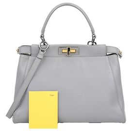 Fendi Bolsa Tote Peekaboo Medium de ombro Cinza