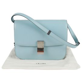 Céline Bolsa de Ombro Classic Box Medium Azul