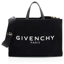 Givenchy Canvas Logo Medium Shopper Tote Schwarz