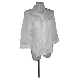 Weekend Max Mara White Linen Button-Down Shirt White