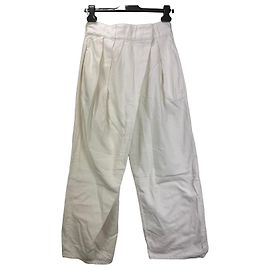 Loewe Jeans de perna larga em algodão plissado Branco